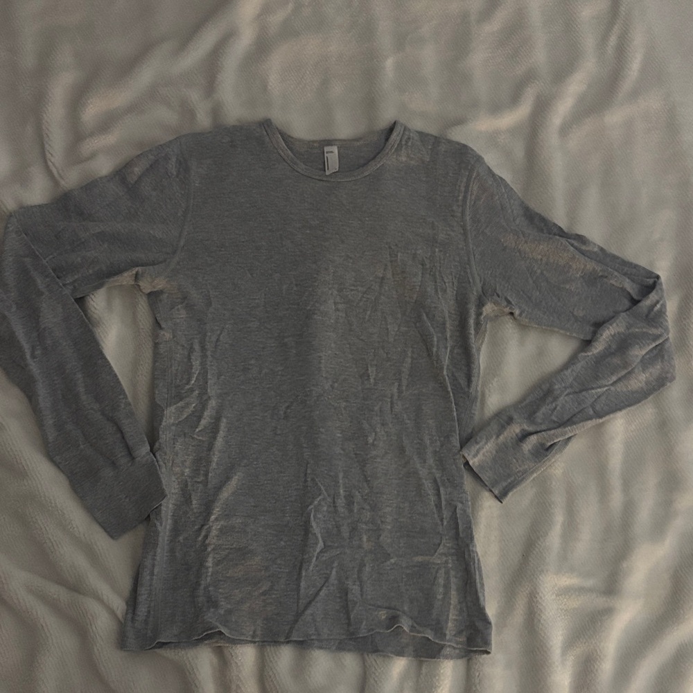 American Apparel Charcoal Long Sleeve Men's/Unisex Tee